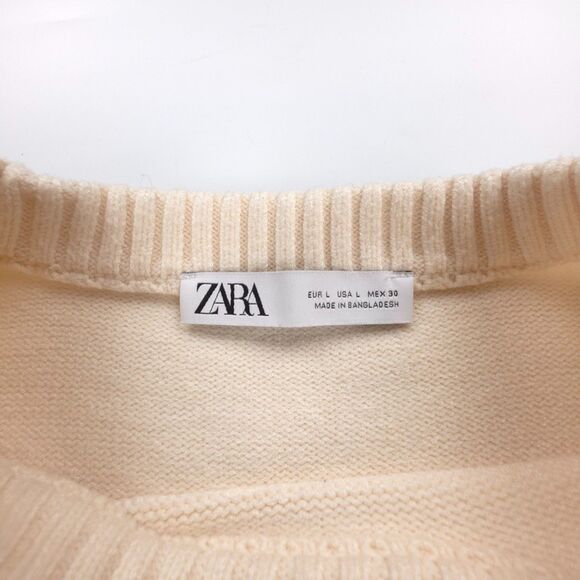 ZARA Oversized Crewneck Striped Sweater 90s Y2k Clean Girl French Girl Preppy - Picture 2 of 7